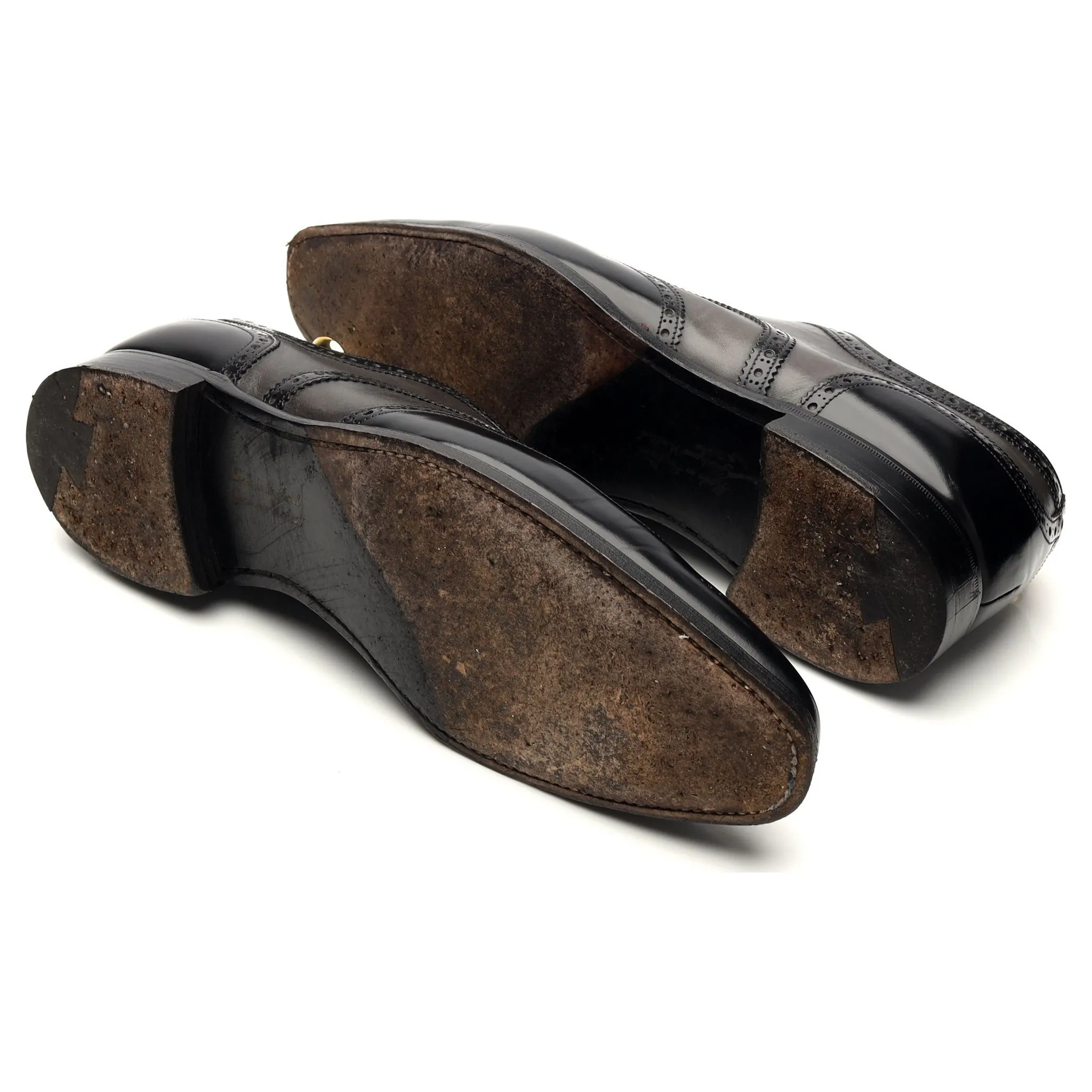 Herring 'Jason' Black / Grey Leather Oxford Brogues UK 9 F