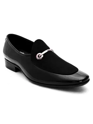 Hydes N Hues Men Black Solid Formal Loafers