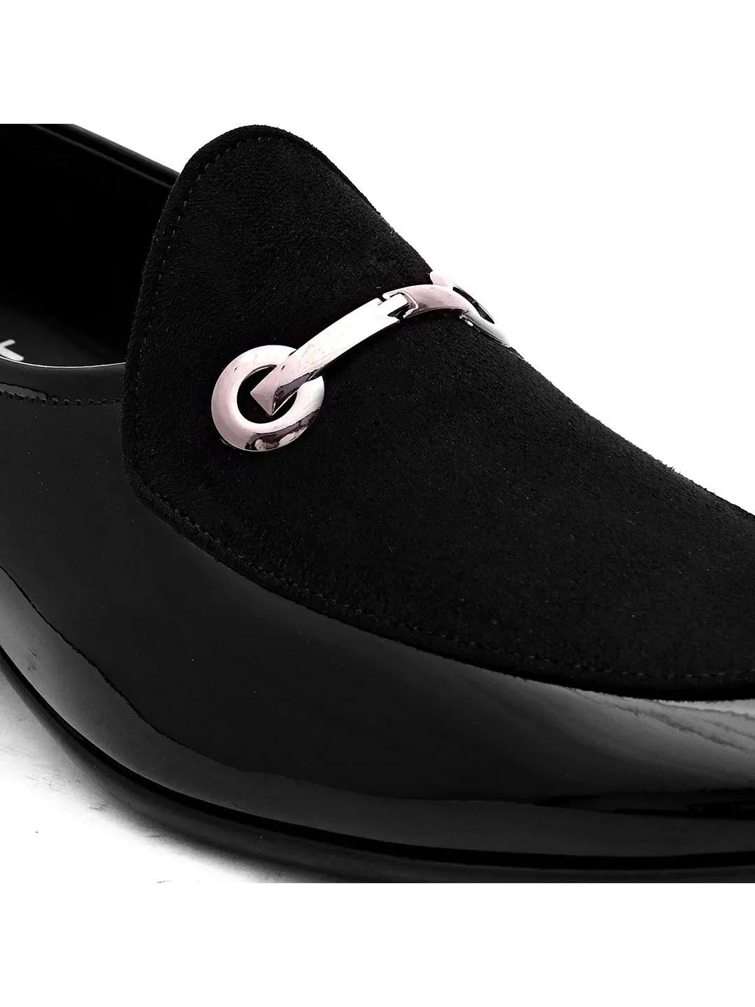Hydes N Hues Men Black Solid Formal Loafers