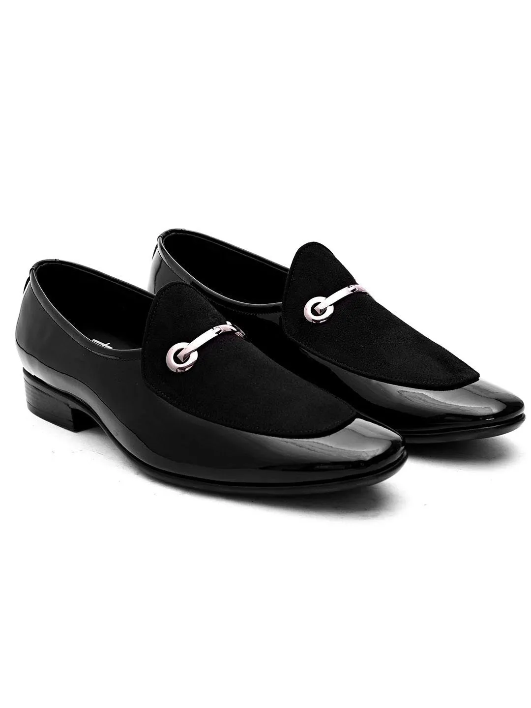Hydes N Hues Men Black Solid Formal Loafers