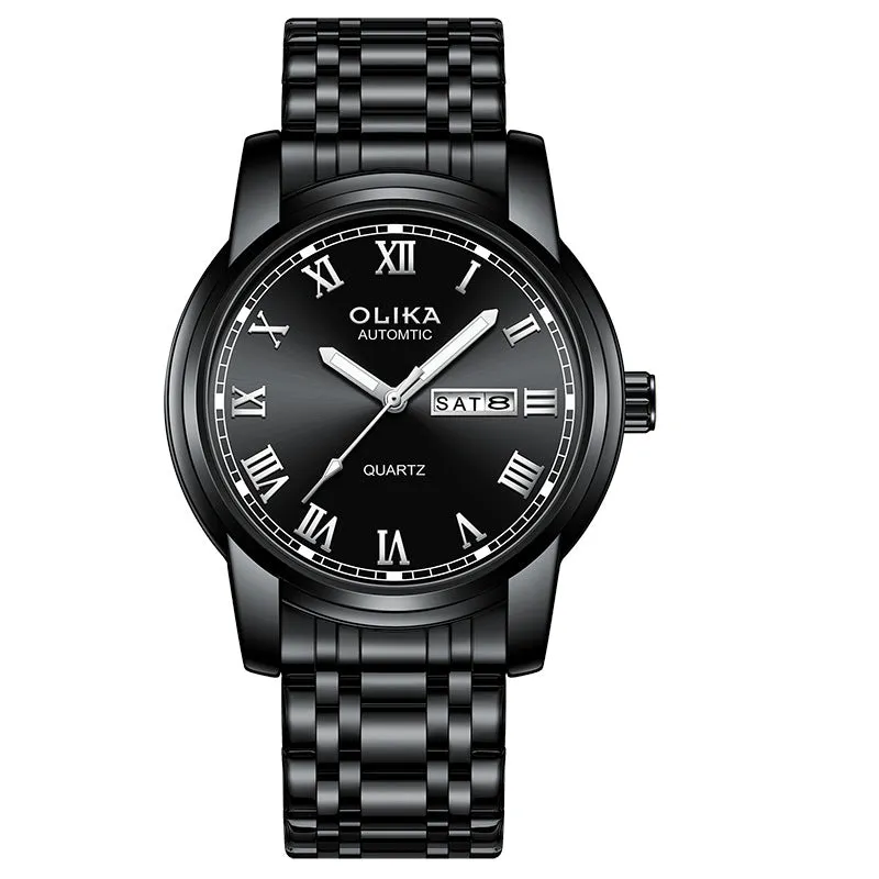 INSTOCK-classic business men's watch stainless steel strap dual