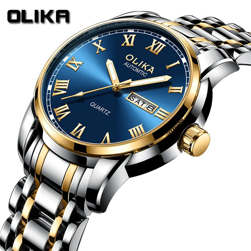 INSTOCK-classic business men's watch stainless steel strap dual