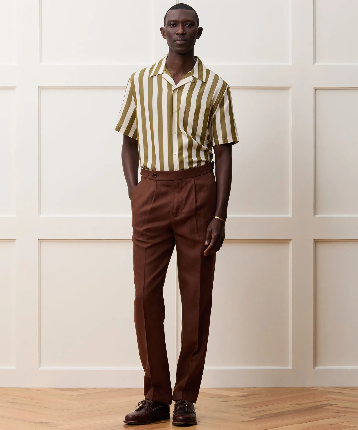 Irish Linen Side Tab Trouser