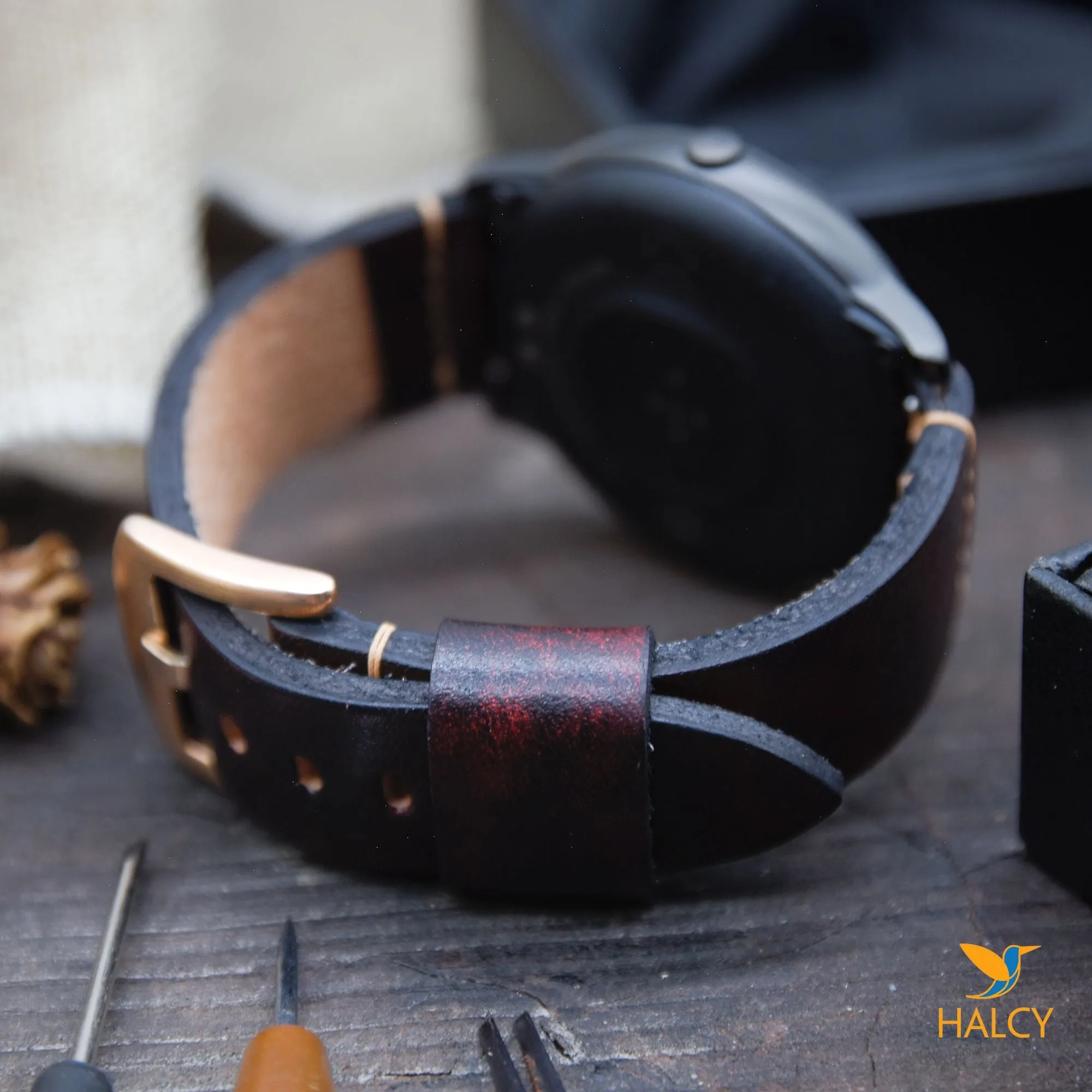 Italian Vegetable tanned Cowhide Leather  Watch strap with quick-release spring bars. Choice of Width - 16mm, 18mm, 20mm, 22mm, 24mm, Etc..