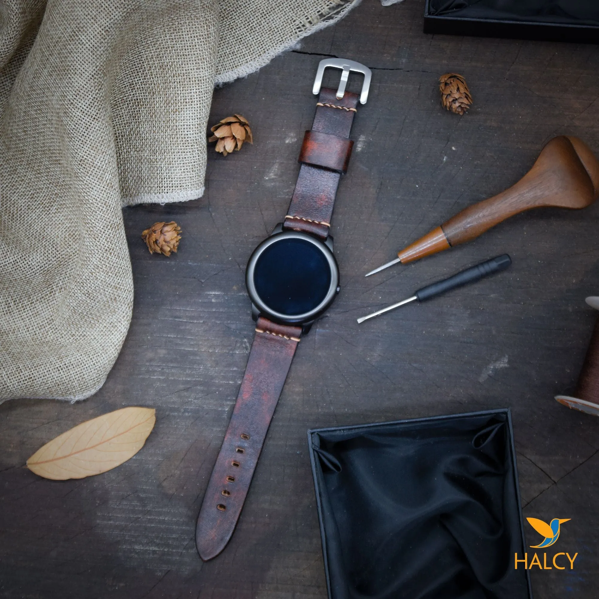 Italian Vegetable tanned Cowhide Leather  Watch strap with quick-release spring bars. Choice of Width - 16mm, 18mm, 20mm, 22mm, 24mm, Etc..