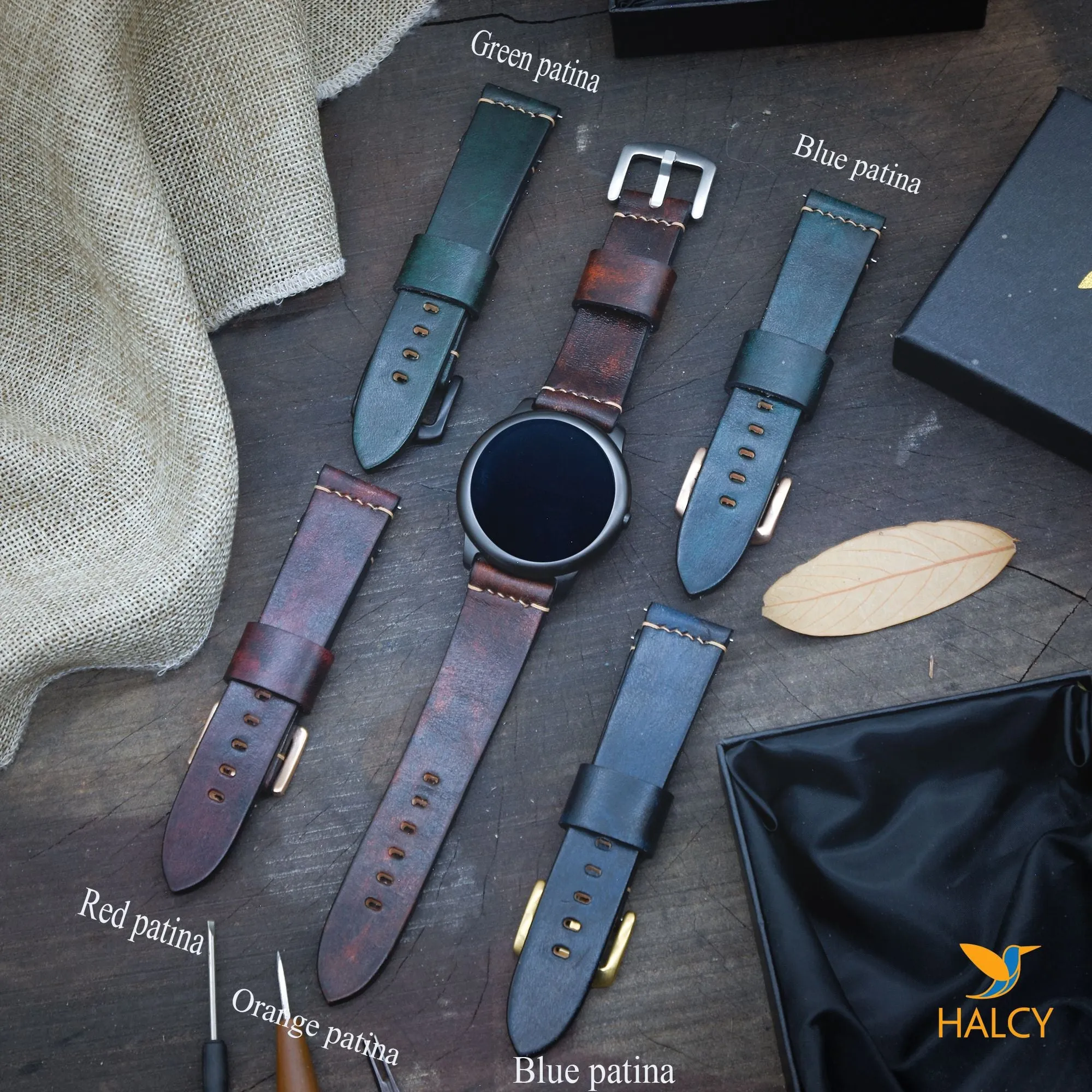 Italian Vegetable tanned Cowhide Leather  Watch strap with quick-release spring bars. Choice of Width - 16mm, 18mm, 20mm, 22mm, 24mm, Etc..