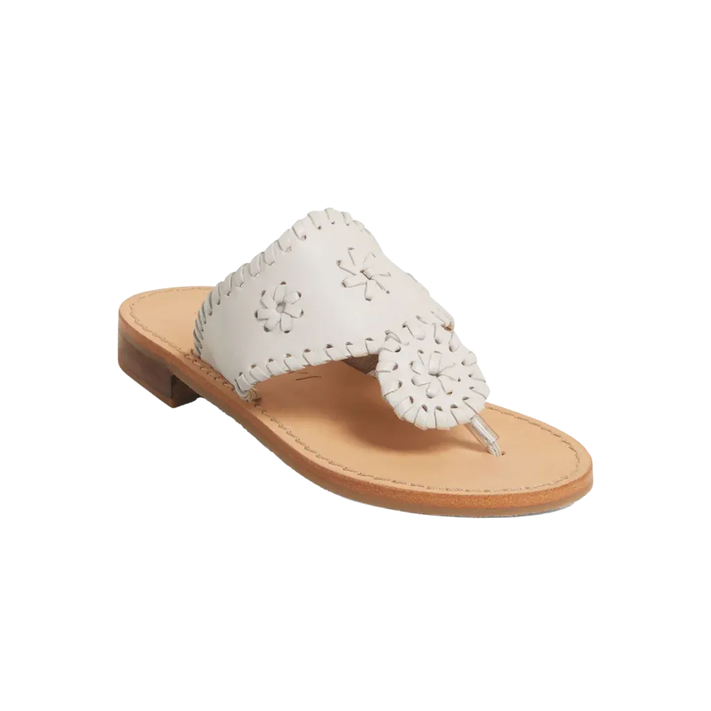 JACK ROGERS Girls Jacks Flat Sandal WHITE 112202JK01-WHITE