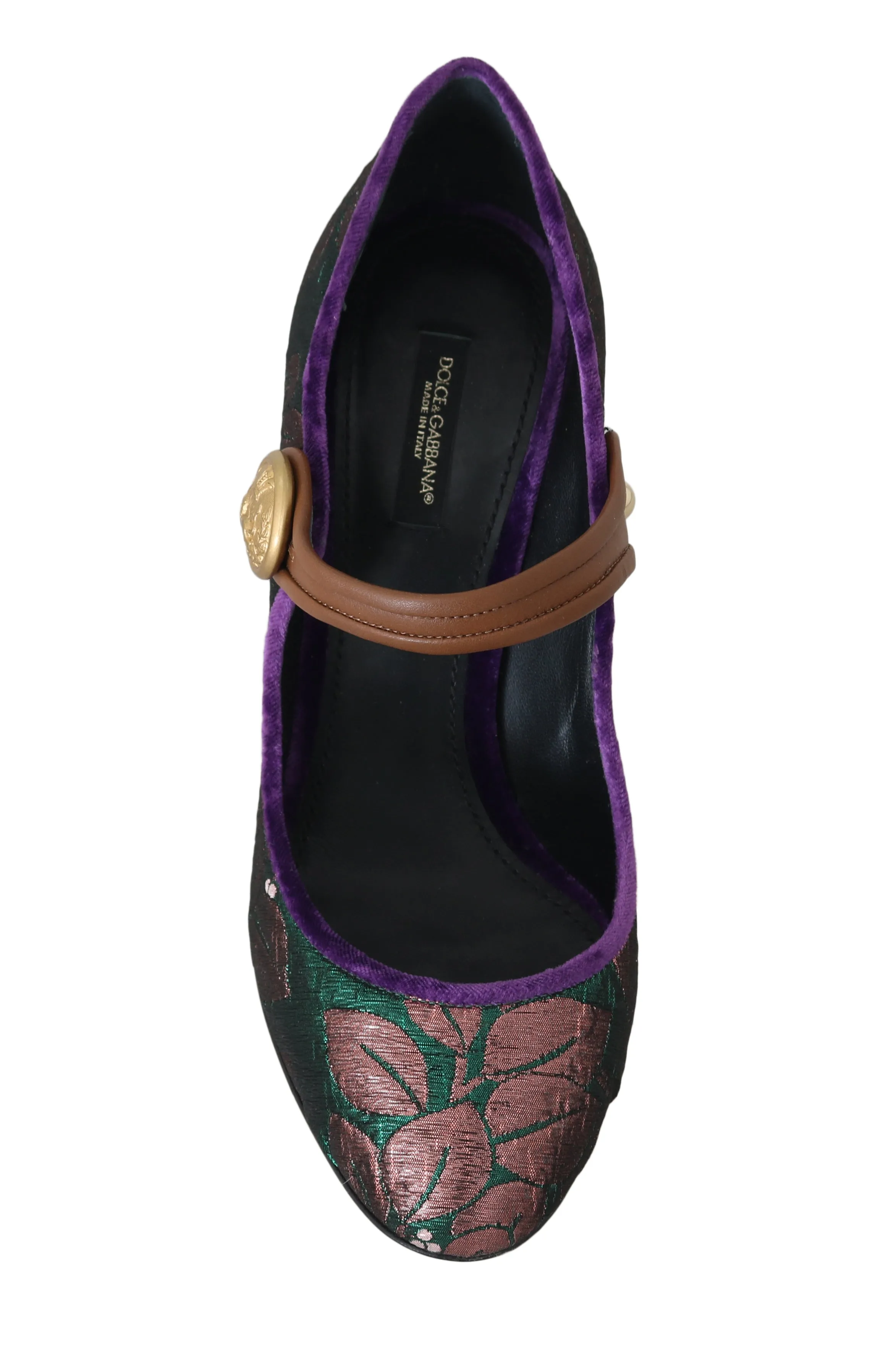 Jacquard Velvet Leather Crystal Pumps