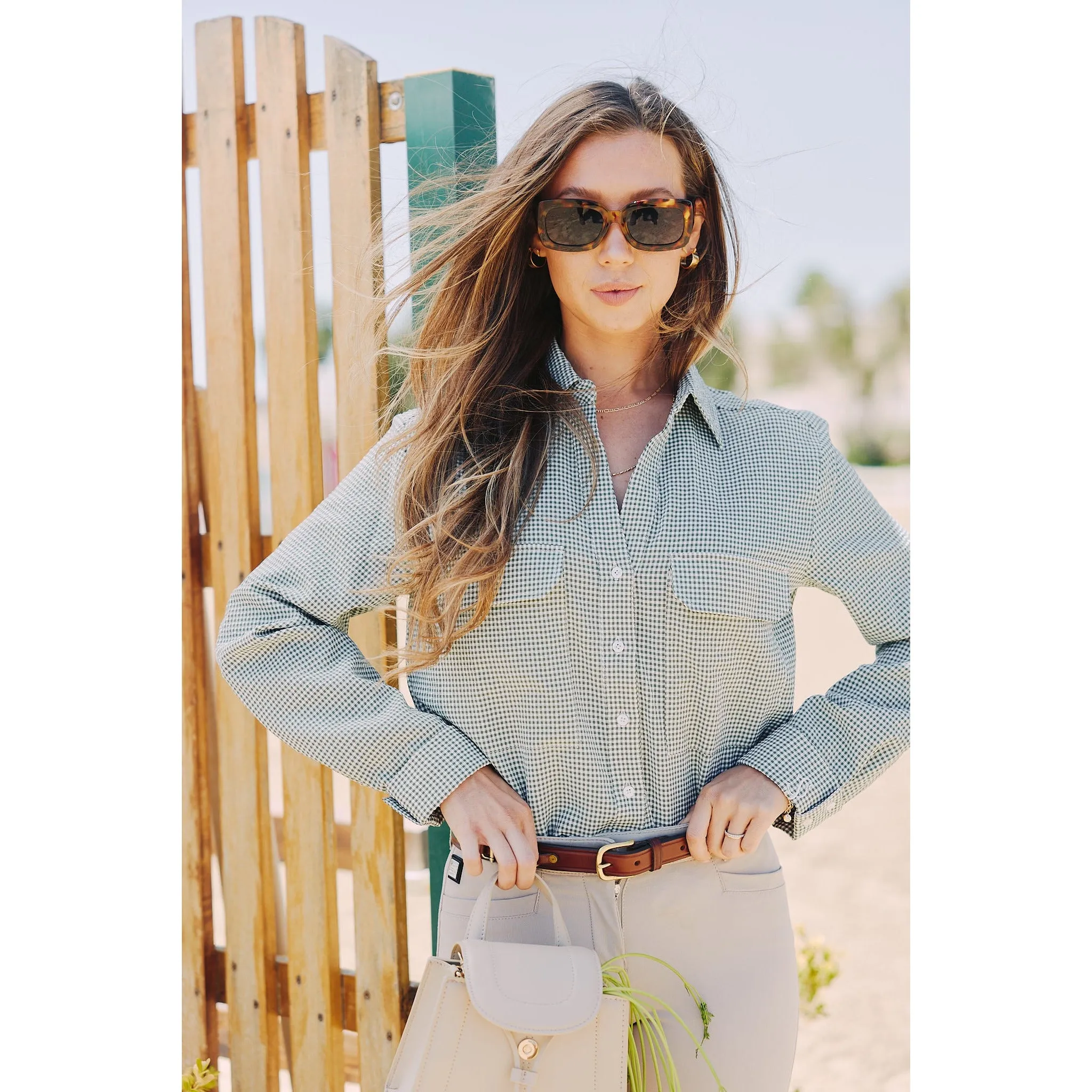 Jessica | The Classic Button Down | Green Gingham