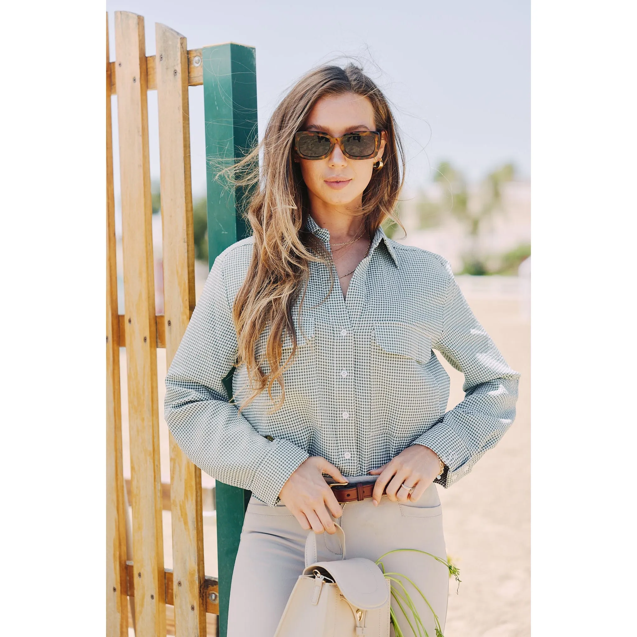 Jessica | The Classic Button Down | Green Gingham
