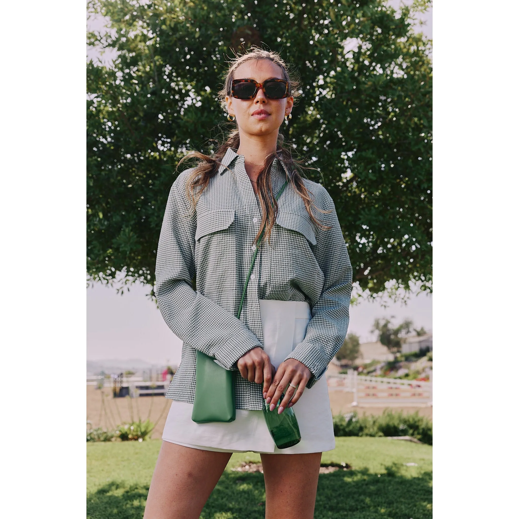 Jessica | The Classic Button Down | Green Gingham