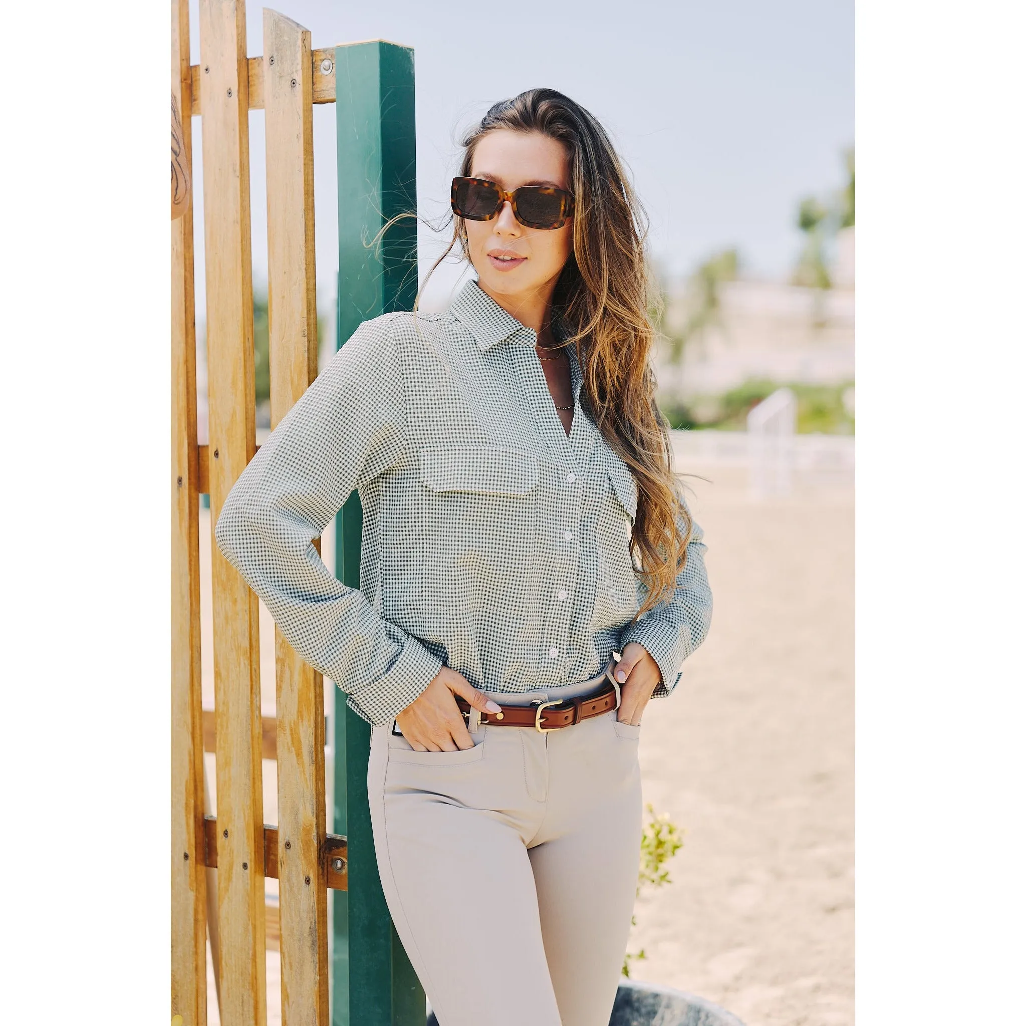Jessica | The Classic Button Down | Green Gingham