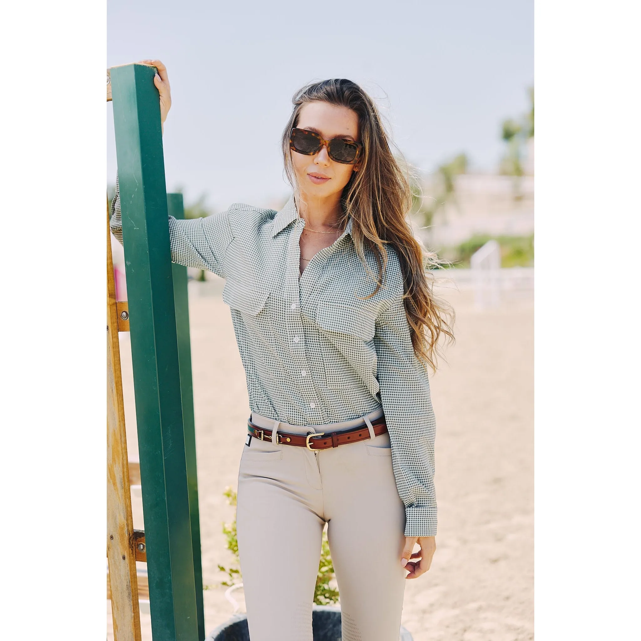Jessica | The Classic Button Down | Green Gingham