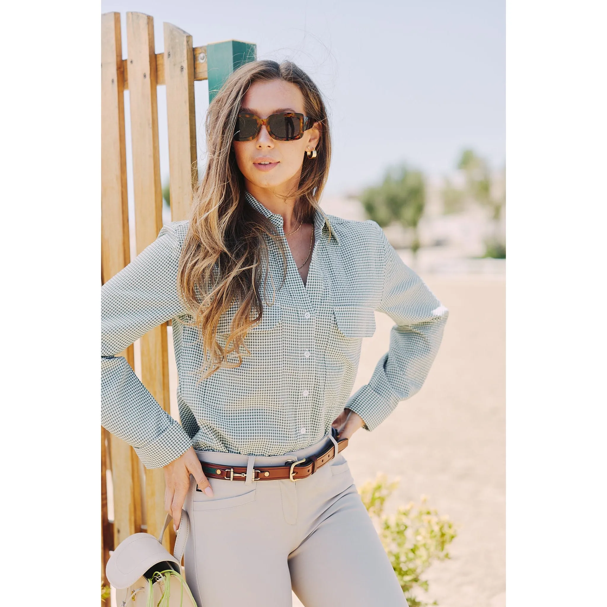 Jessica | The Classic Button Down | Green Gingham
