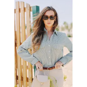 Jessica | The Classic Button Down | Green Gingham