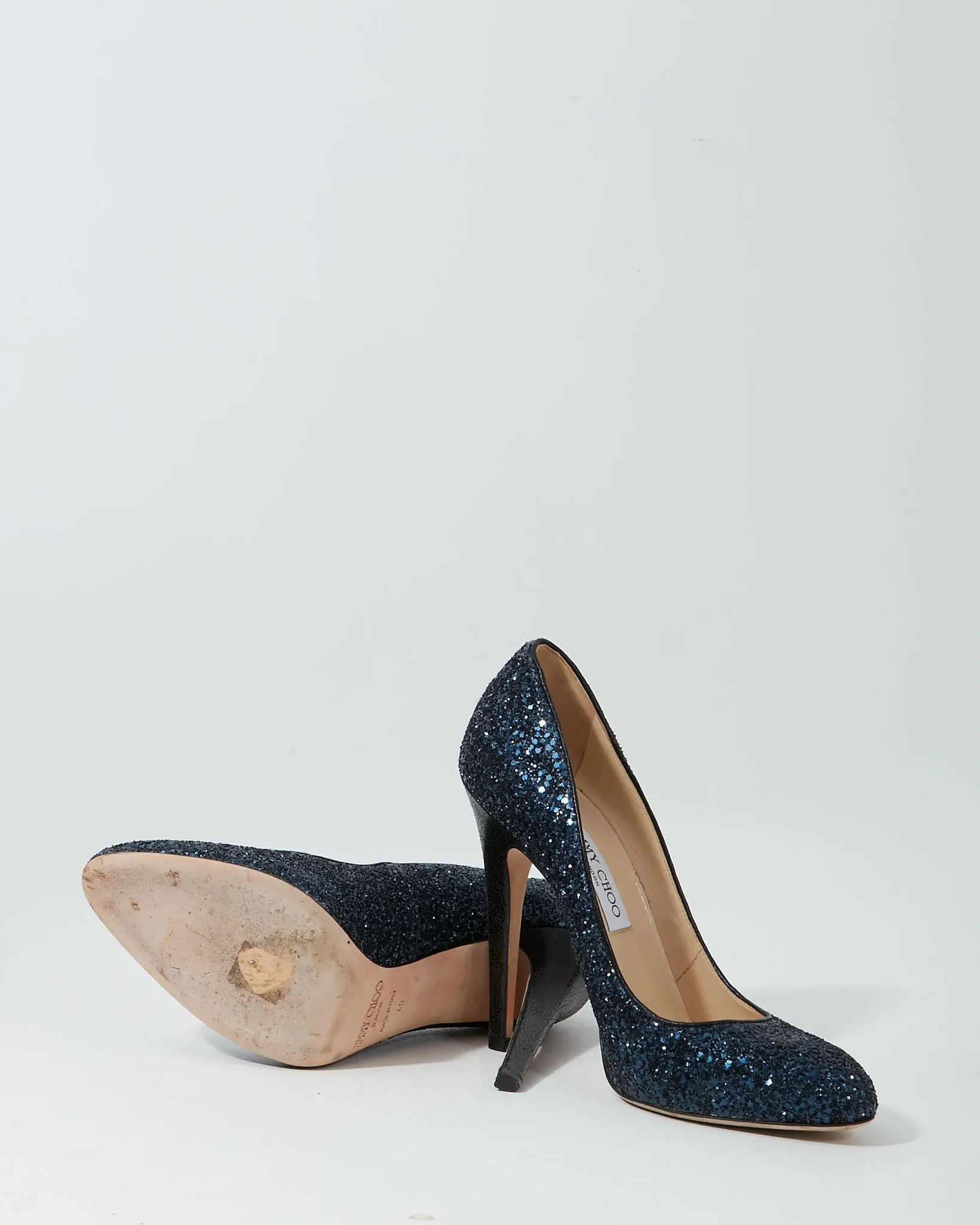 Jimmy Choo Blue Glitter Pumps - 40
