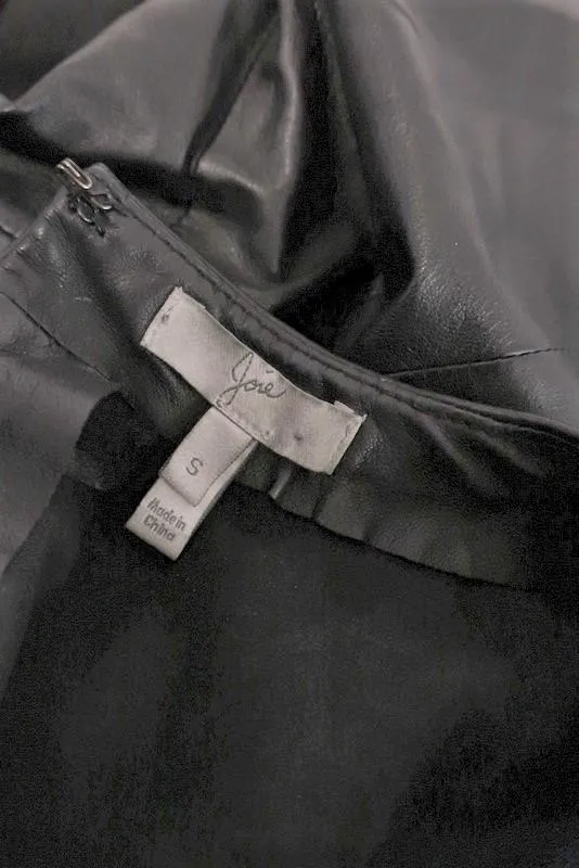 Joie Leather Dress Black Size Small Sleeveless Fit & Flare Mini