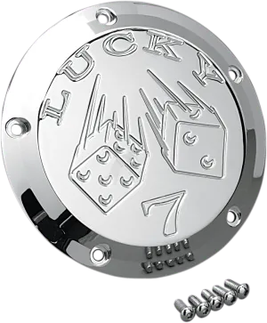 Joker Machine 06-99L Billet Derby Cover - Lucky 7 Chrome