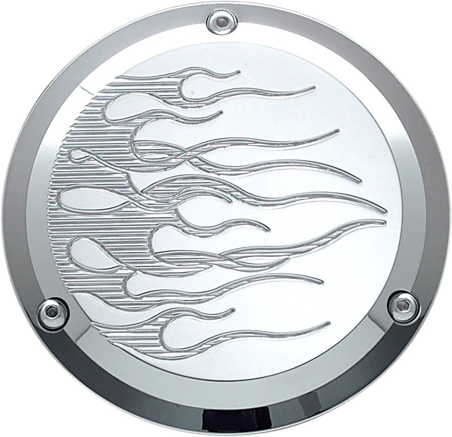 Joker Machine 921017FC Billet Derby Cover - Flame Chrome