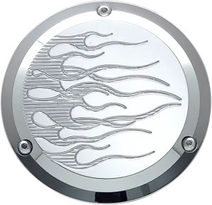 Joker Machine 921017FC Billet Derby Cover - Flame Chrome