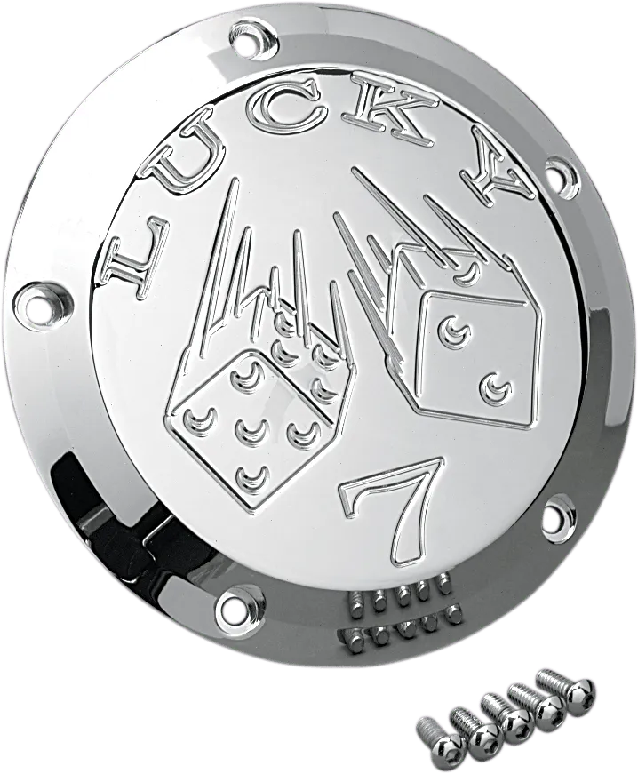 Joker Machine 921017L Billet Derby Cover - Lucky 7 Chrome