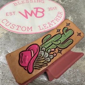 JUMBO Tooled Leather Hair Clip #2