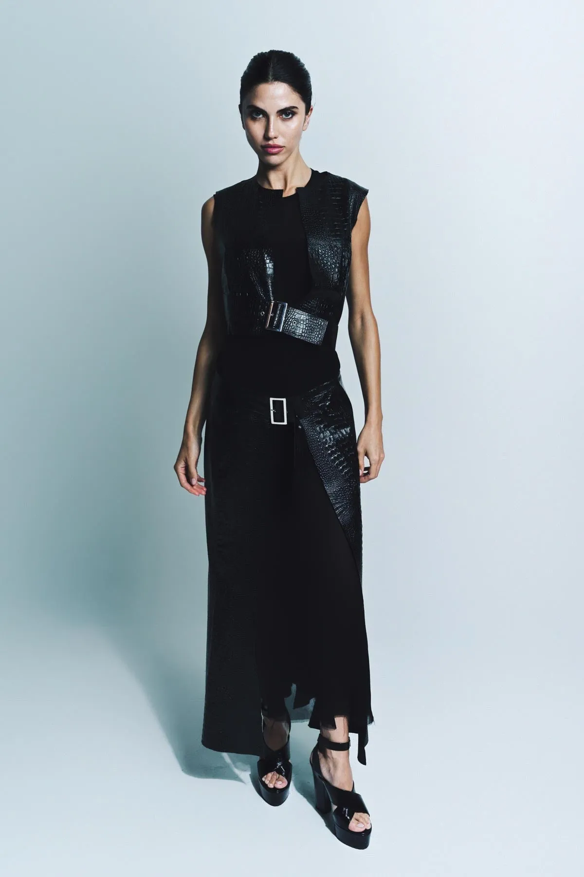 JUNYA WATANABE | FAUX LEATHER RESIN DRESS