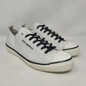 Karl Lagerfeld Paris Shoes Men EU46 US13 White Cap Toe Lace Up Sneakers LF1S1040