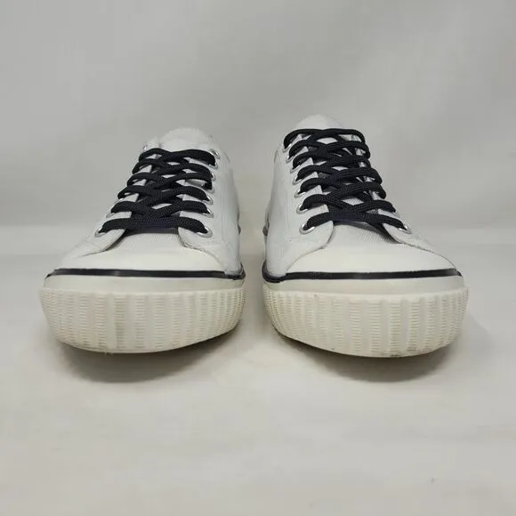 Karl Lagerfeld Paris Shoes Men EU46 US13 White Cap Toe Lace Up Sneakers LF1S1040