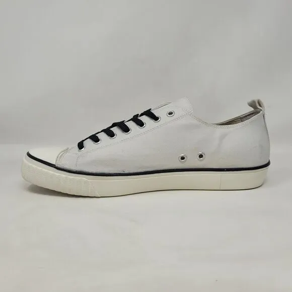 Karl Lagerfeld Paris Shoes Men EU46 US13 White Cap Toe Lace Up Sneakers LF1S1040
