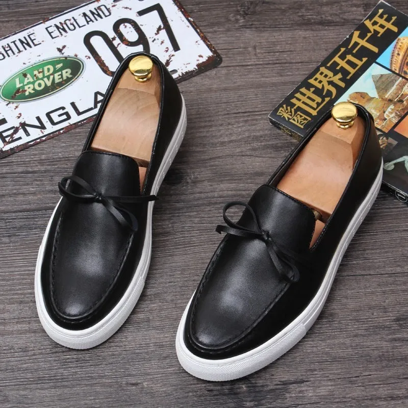 Korean Version Of Low-top Leather Loafers Casual Lazy Shoes With One Pedal