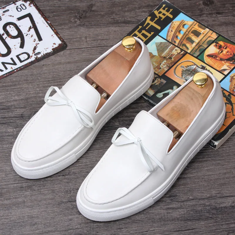 Korean Version Of Low-top Leather Loafers Casual Lazy Shoes With One Pedal
