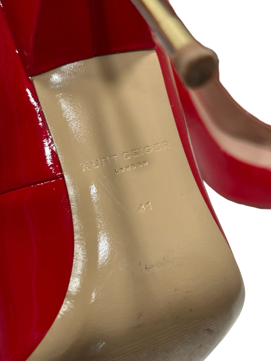Kurt Geiger Red Patent Leather Stiletto Heels UK 8
