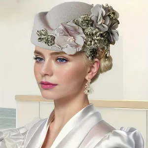 Ladies' Vintage English Beret Headband – Elegant Floral Headpiece for Weddings & Special Events