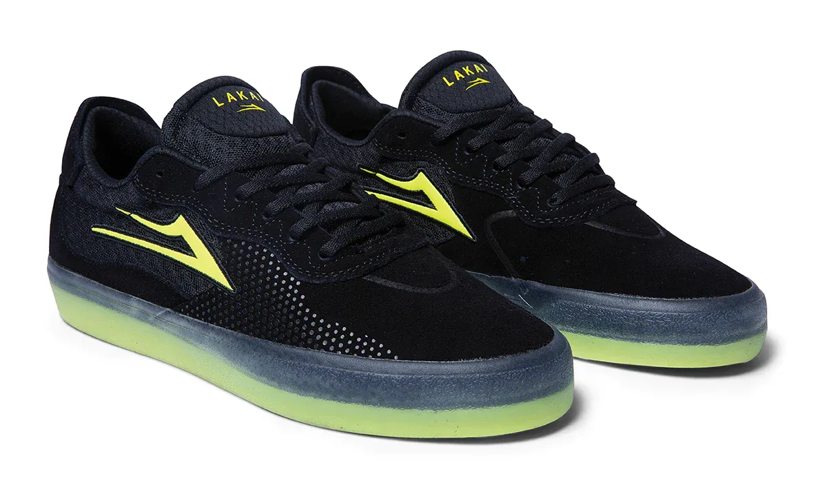 LAKAI SKATE SHOES: ESSEX Black/Gold. Sizes 6,7,8,9,10,11