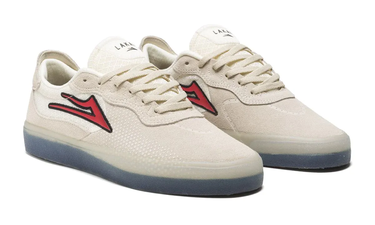 LAKAI SKATE SHOES: ESSEX White/Red. Sizes 6,7,8,10