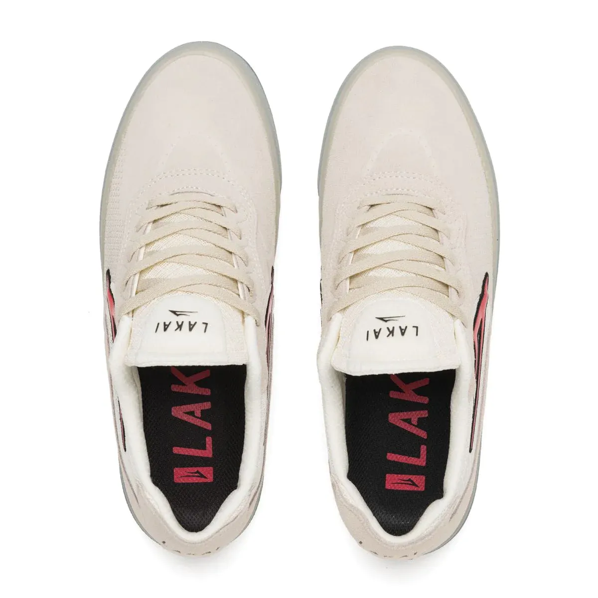 LAKAI SKATE SHOES: ESSEX White/Red. Sizes 6,7,8,10