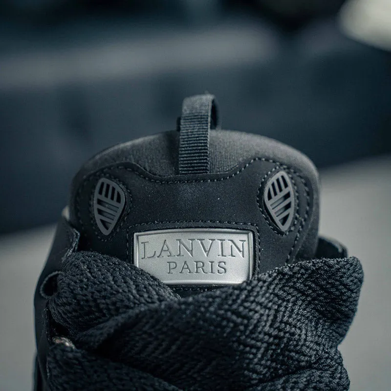 Lanvin Leather Curb Sneaker Black