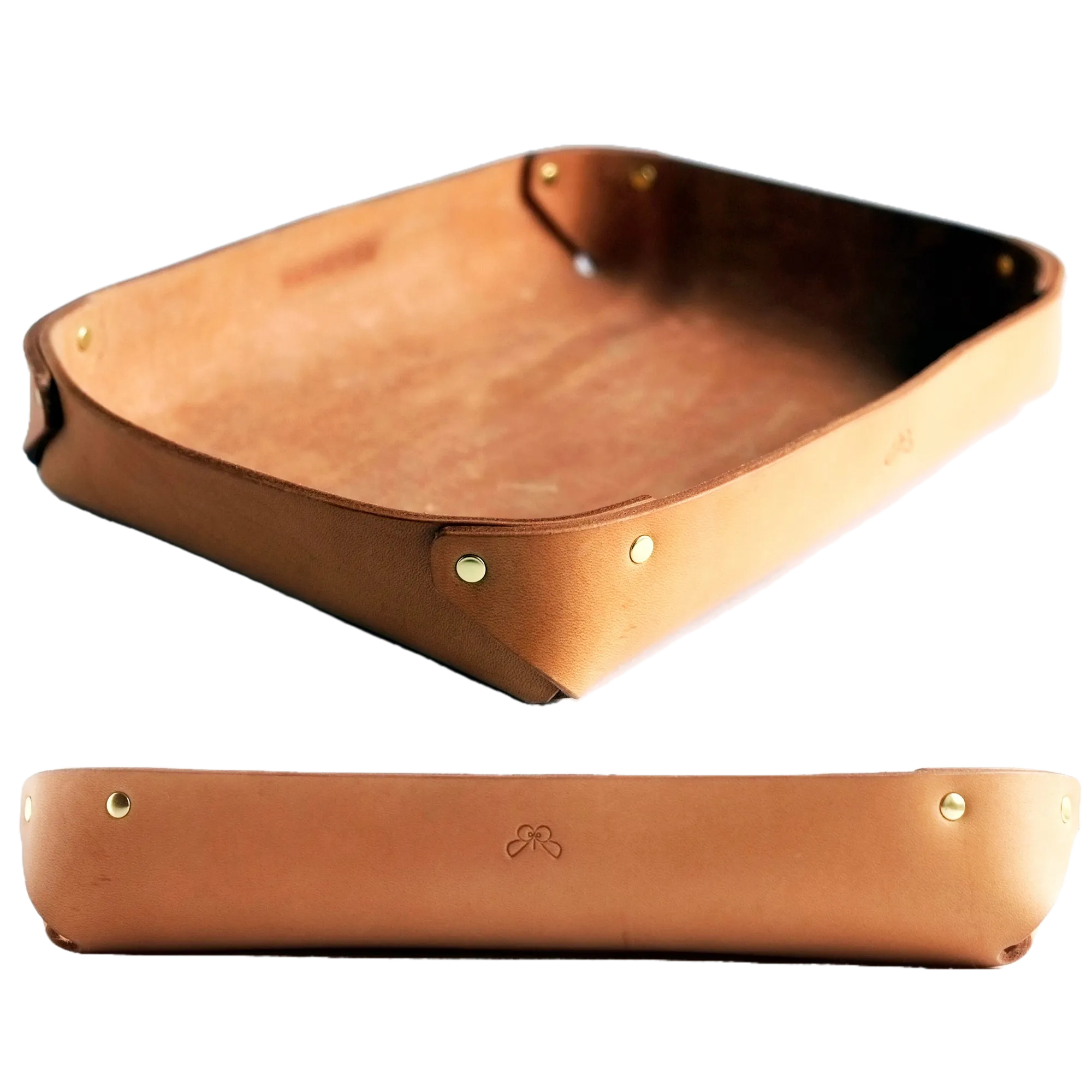 LARGE LEATHER VALET TRAY / OLD