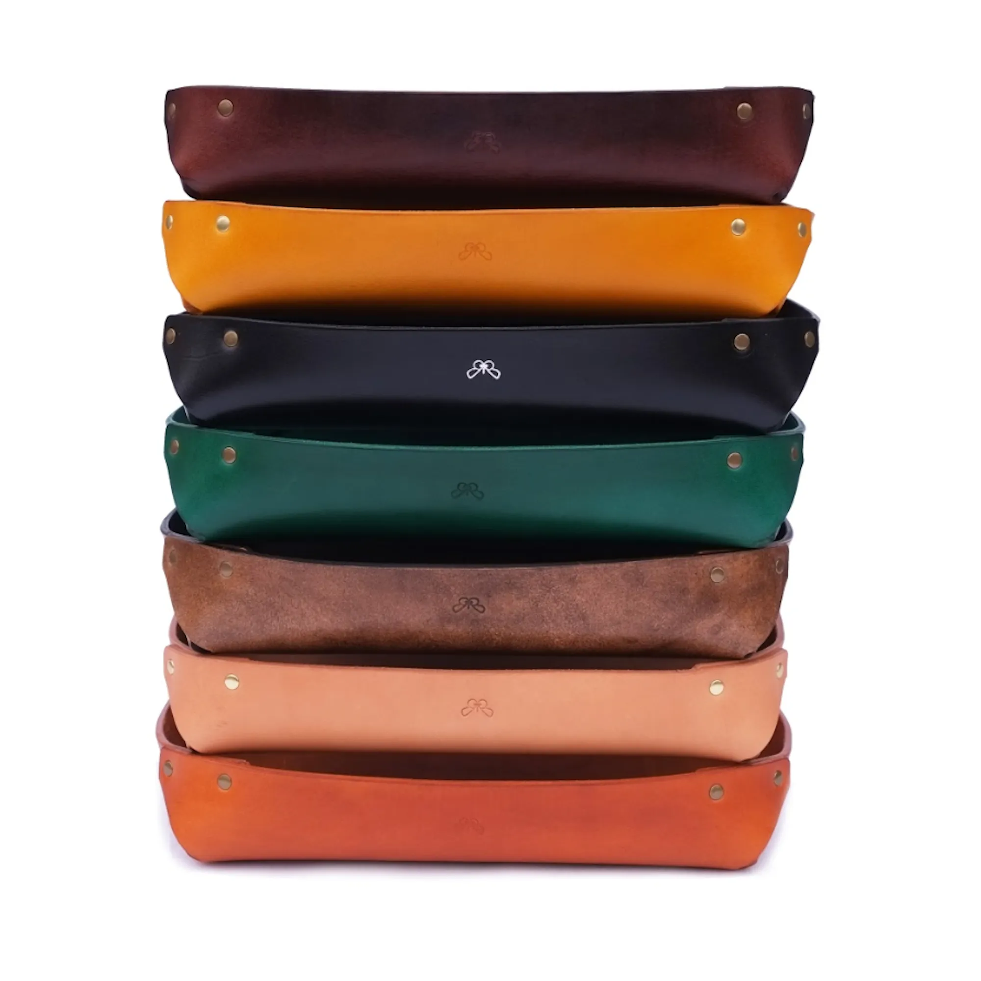 LARGE LEATHER VALET TRAY / OLD