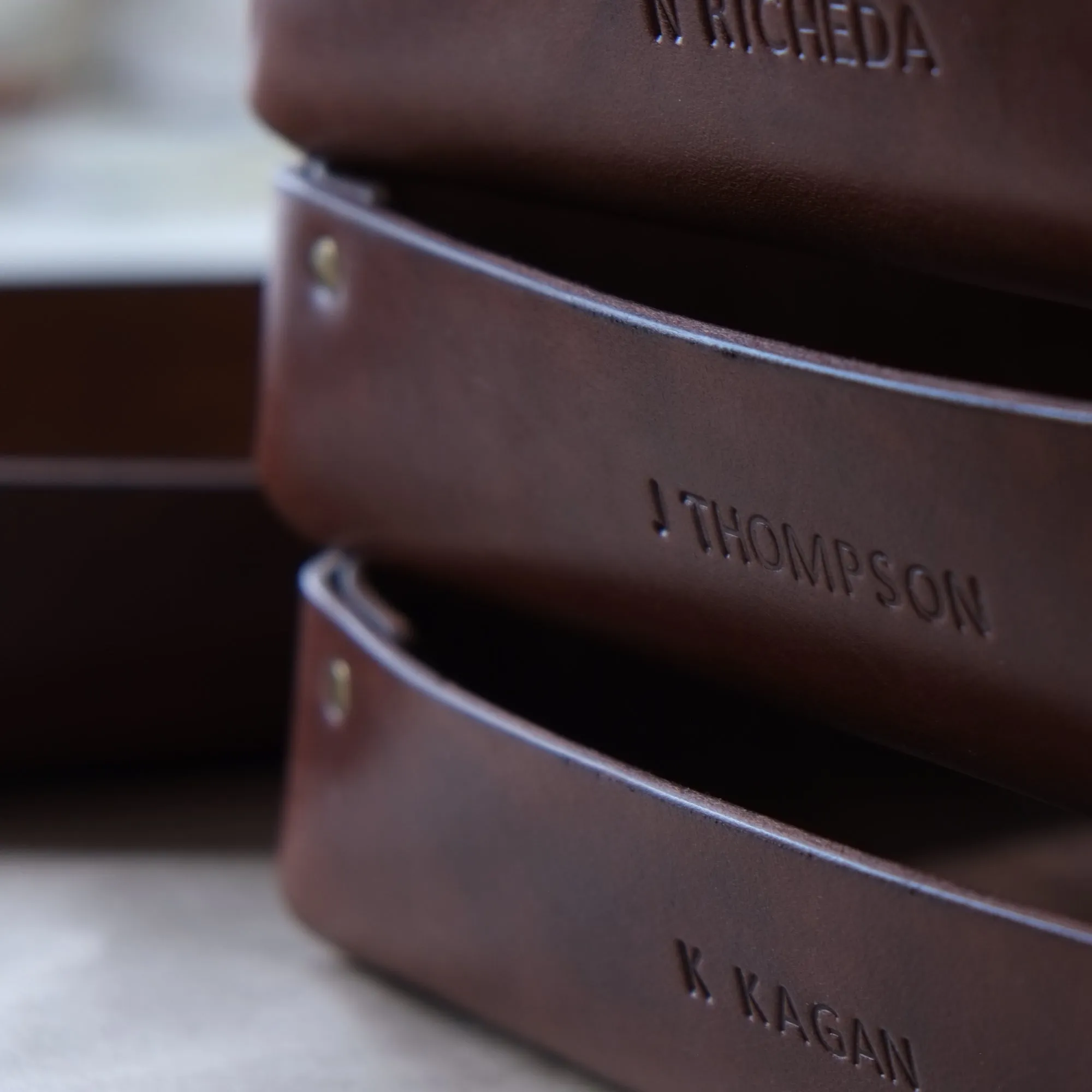 LARGE LEATHER VALET TRAY / OLD