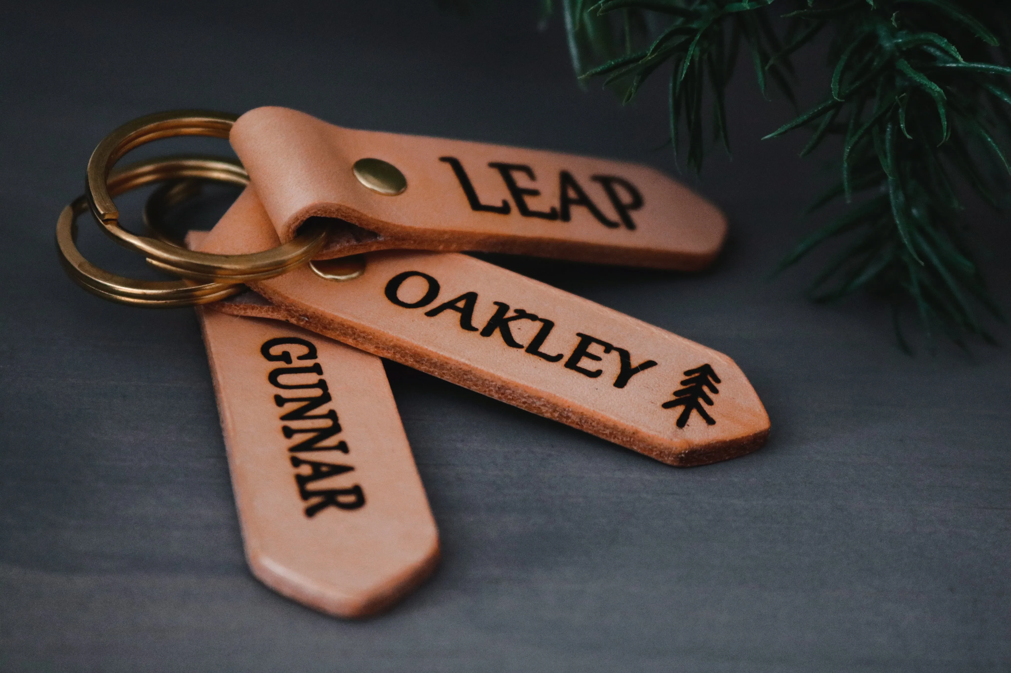 Leather Dog Tag or Keychain (Neon Green - S Only)