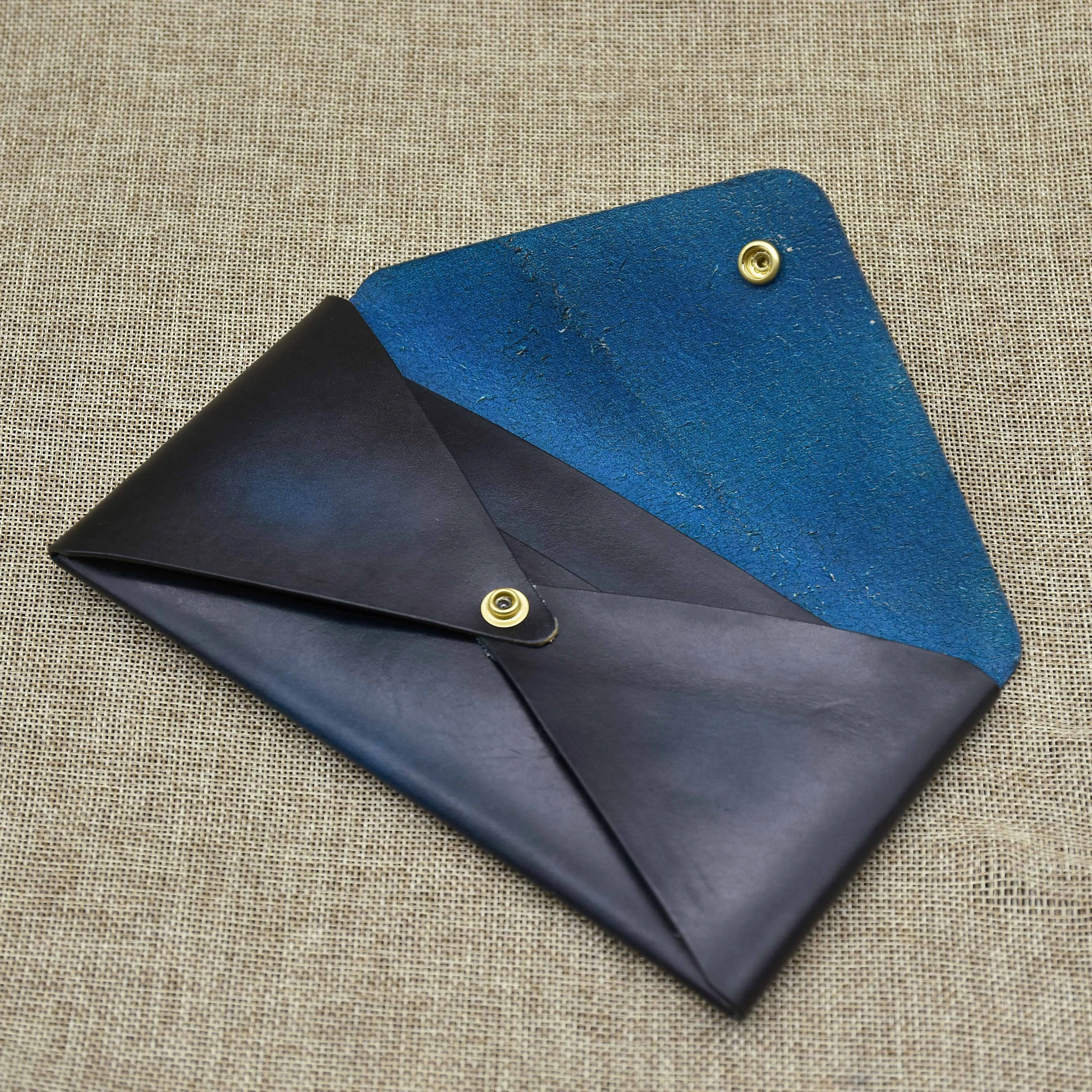 Leather envelope mini clutch, Leather money envelope