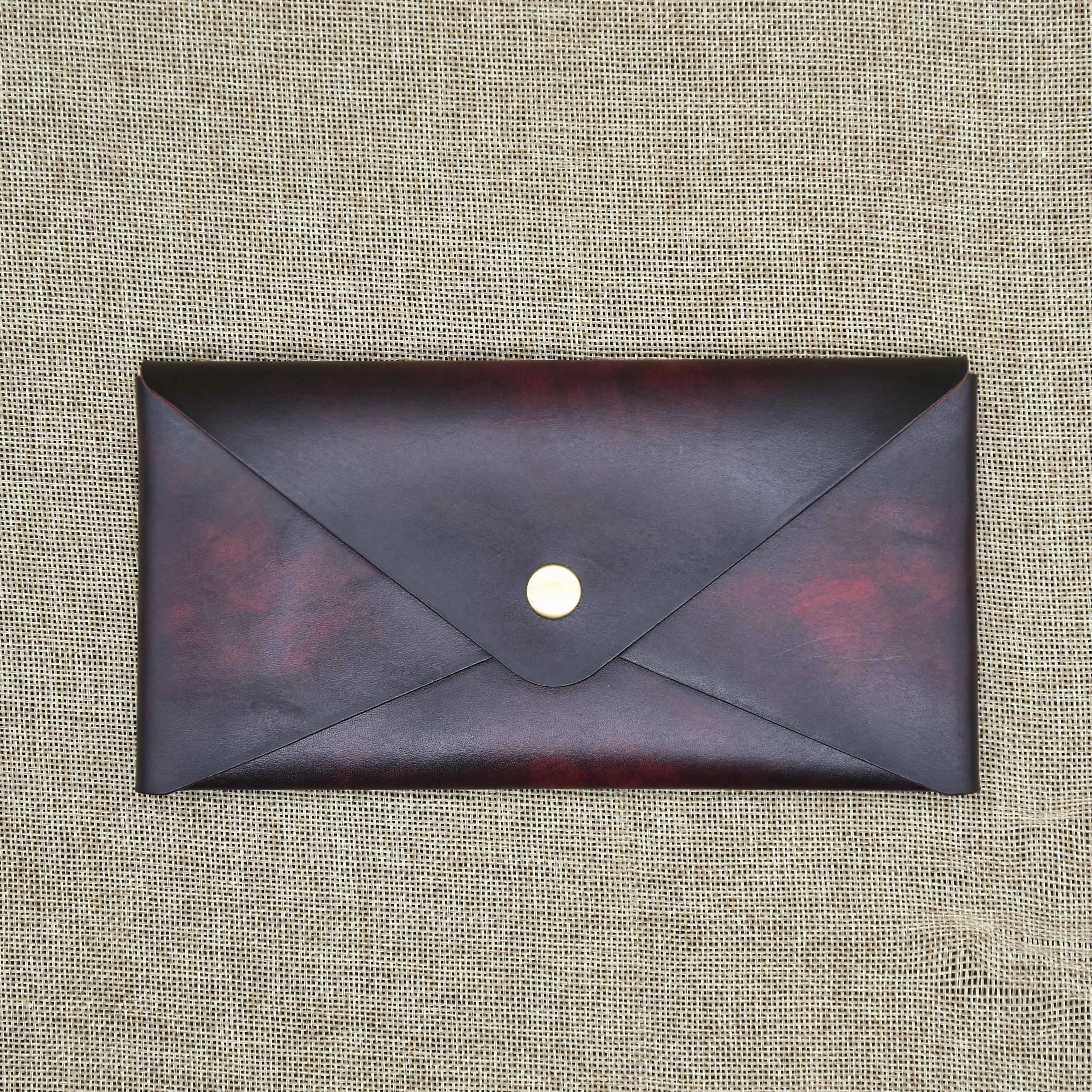 Leather envelope mini clutch, Leather money envelope
