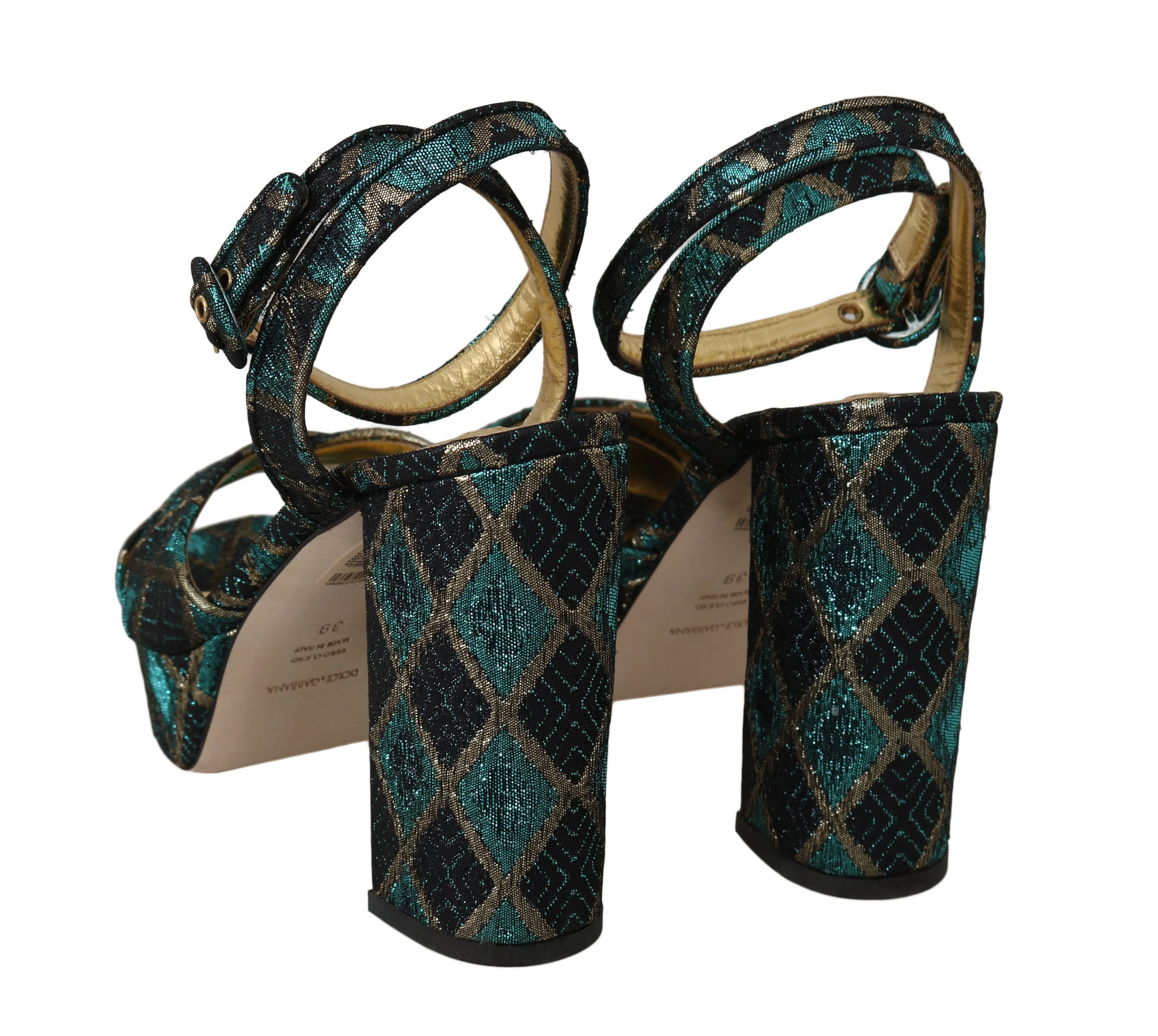 Leather Jacquard Sandals
