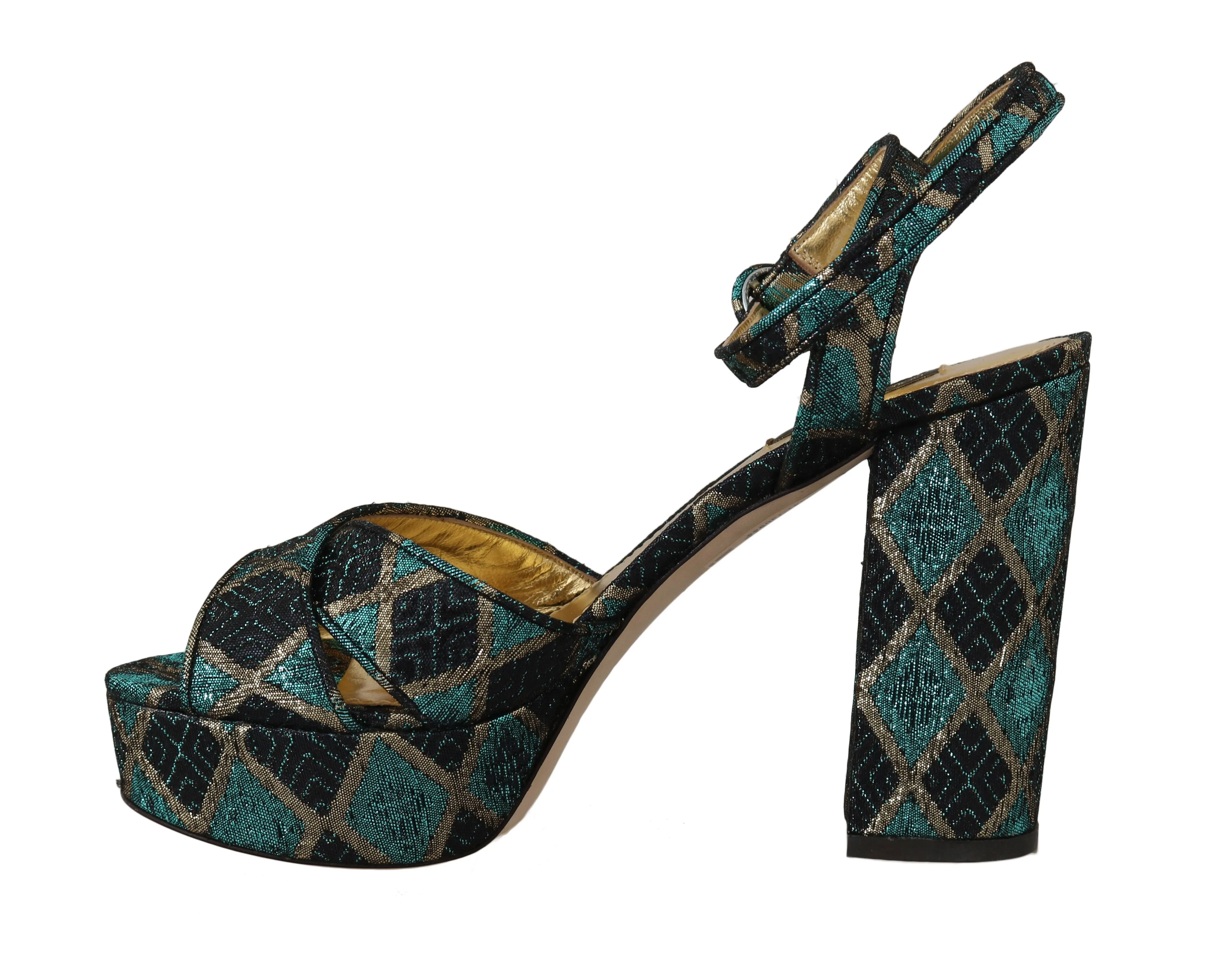 Leather Jacquard Sandals