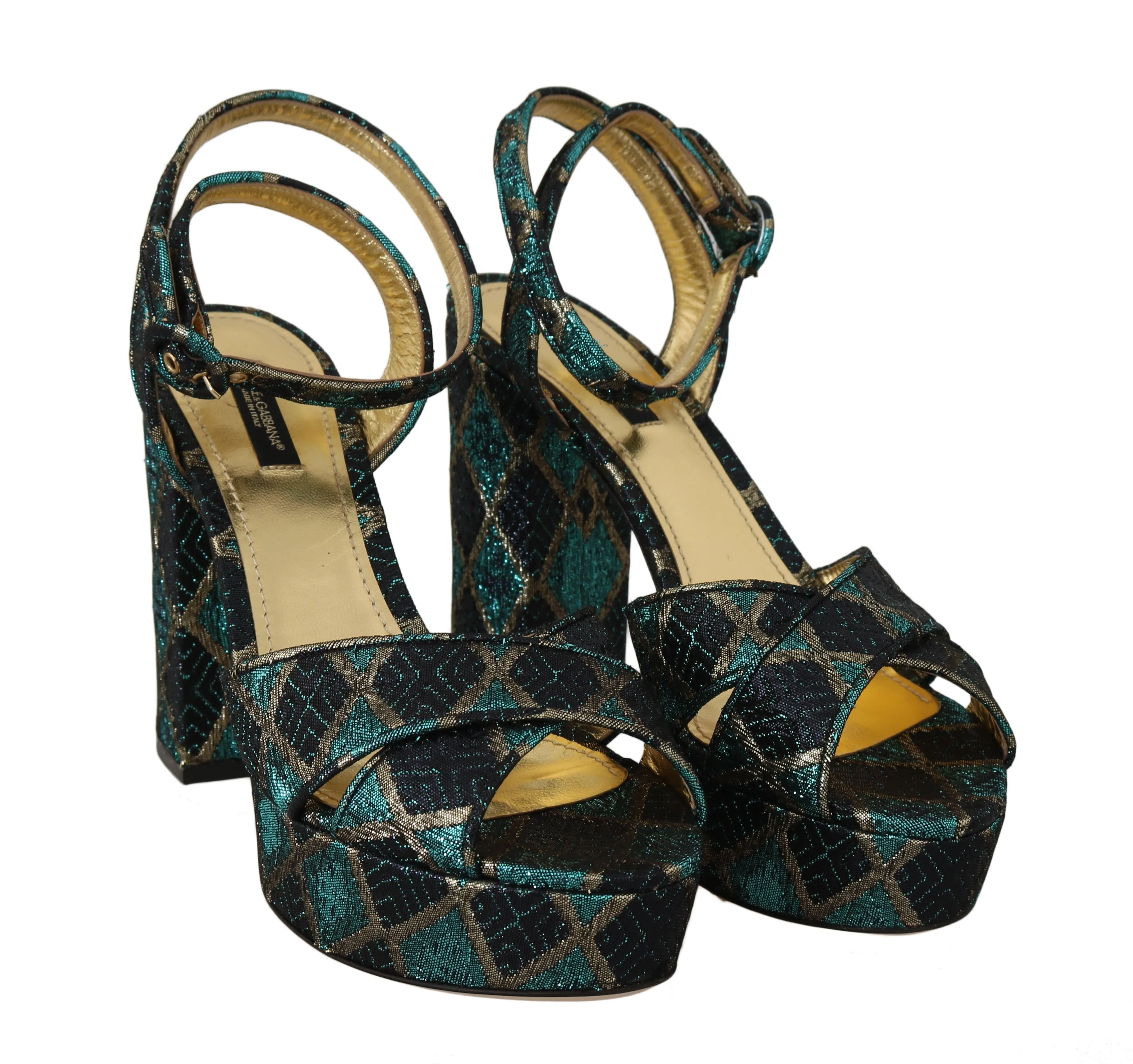 Leather Jacquard Sandals