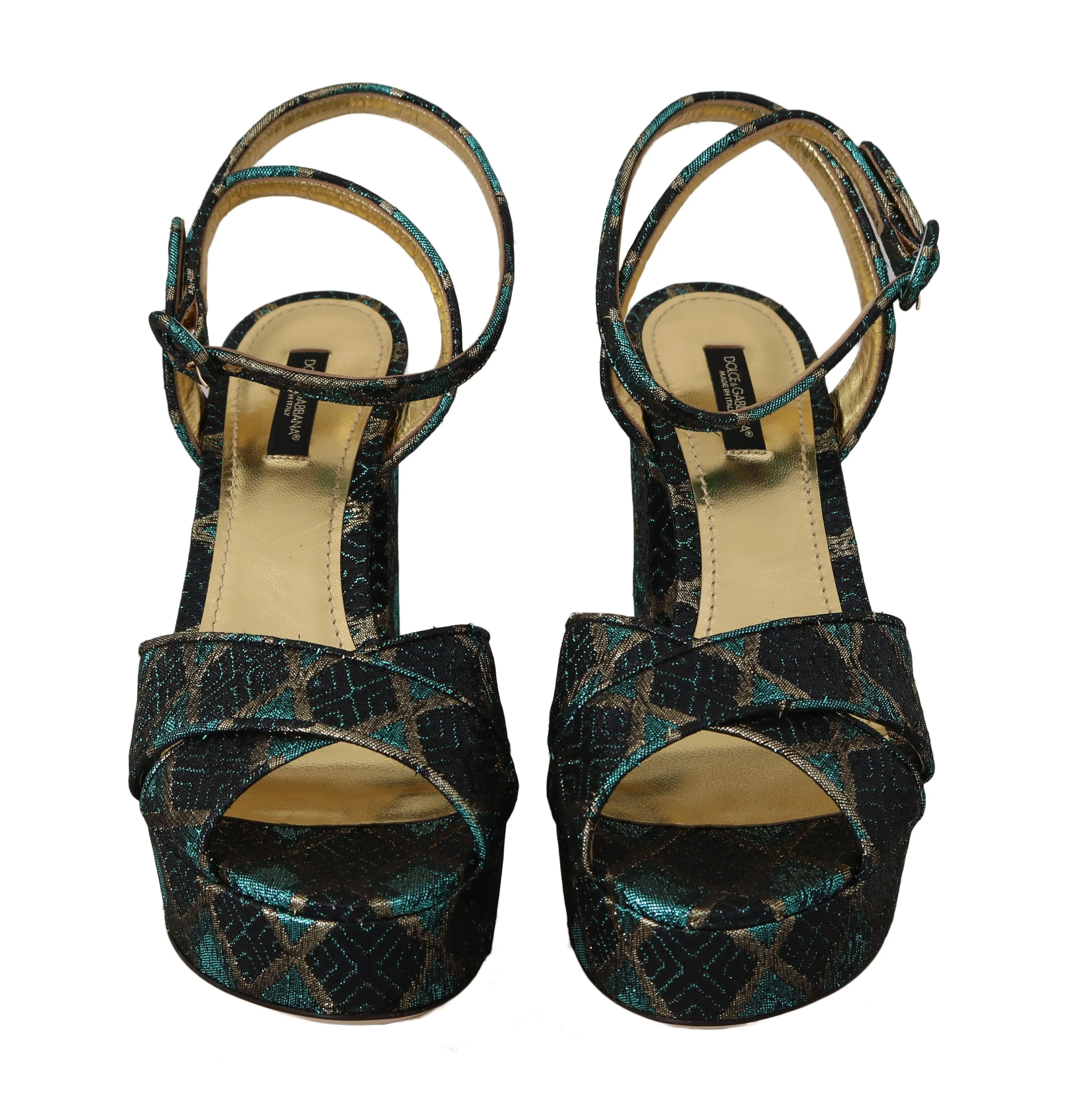 Leather Jacquard Sandals