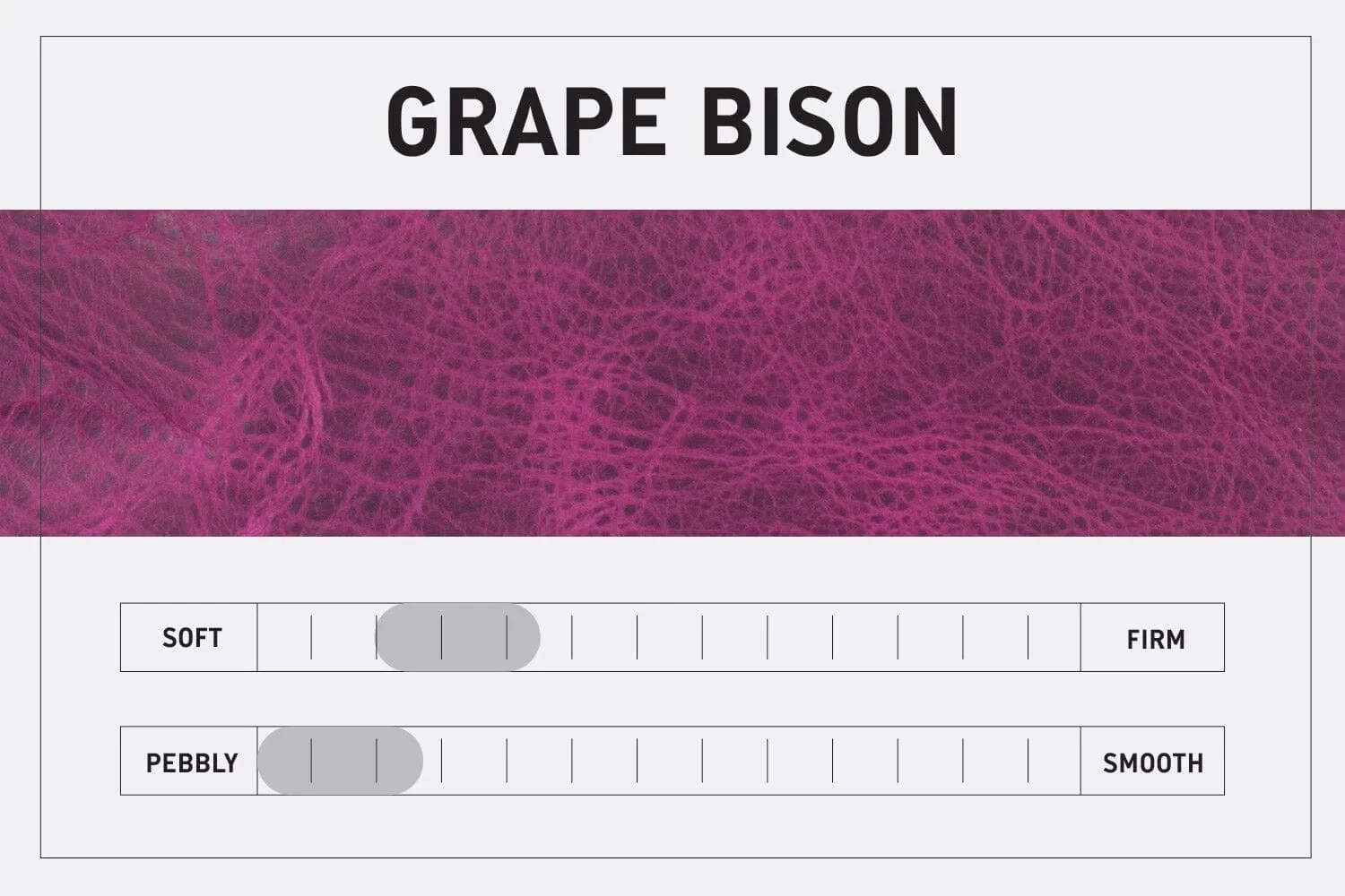 LEATHER TOP ZIPPER POUCH - GRAPE BISON