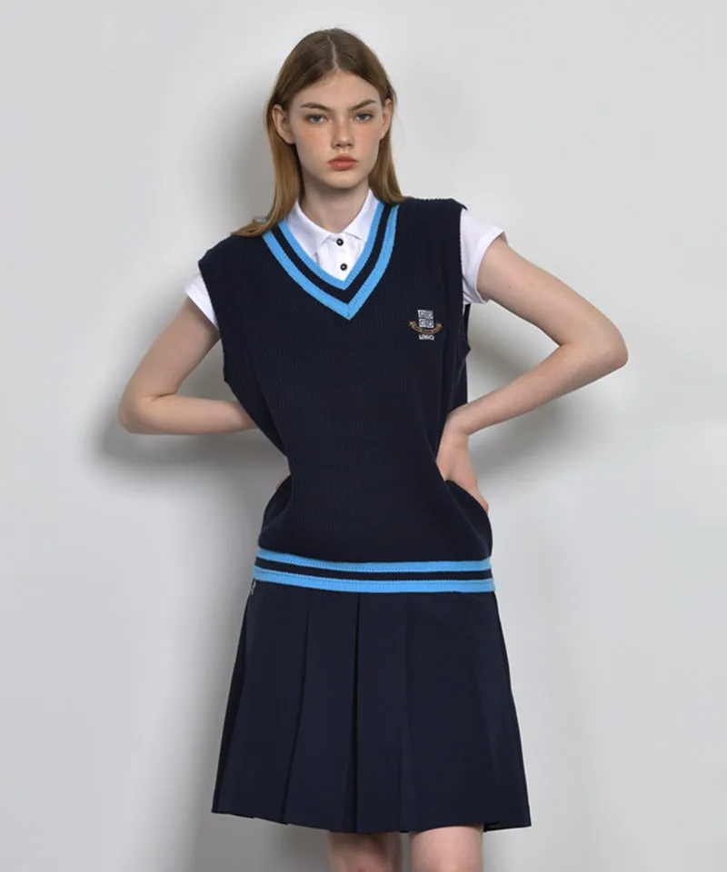 LENUCU Universal Oxford Knit Vest - Navy